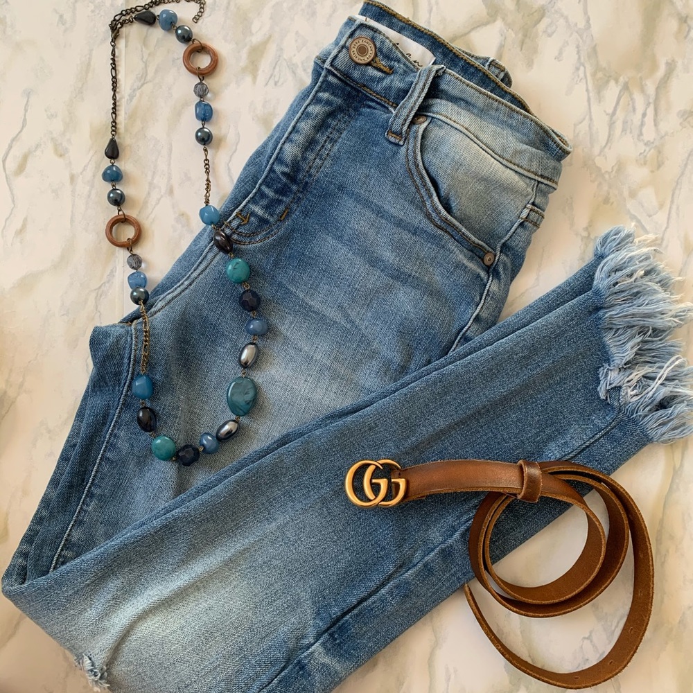 KanCan ‘Rayna’ High Rise Frayed Hem Ankle Skinny